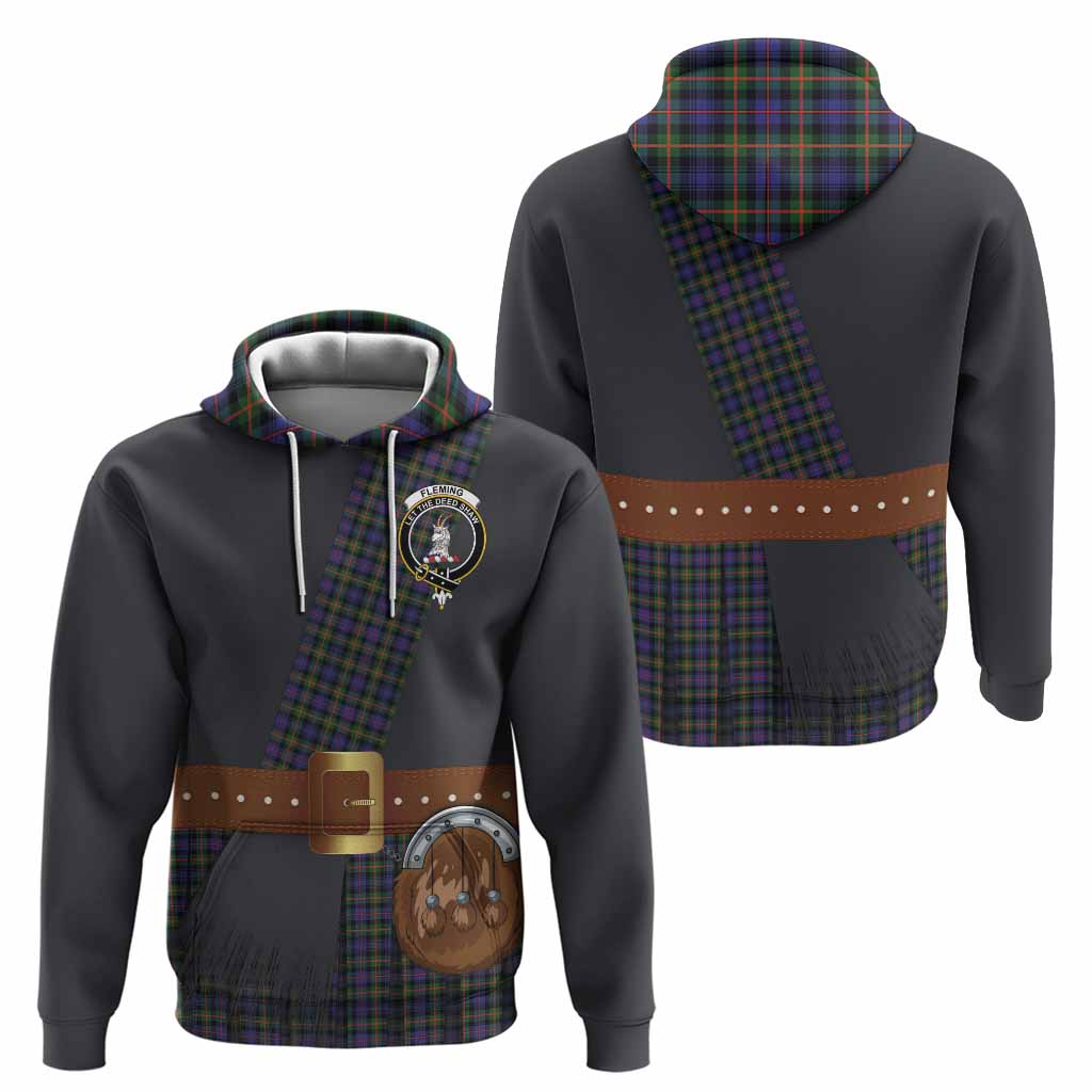 Fleming Tartan Crest Hoodie Kilt Costume Style