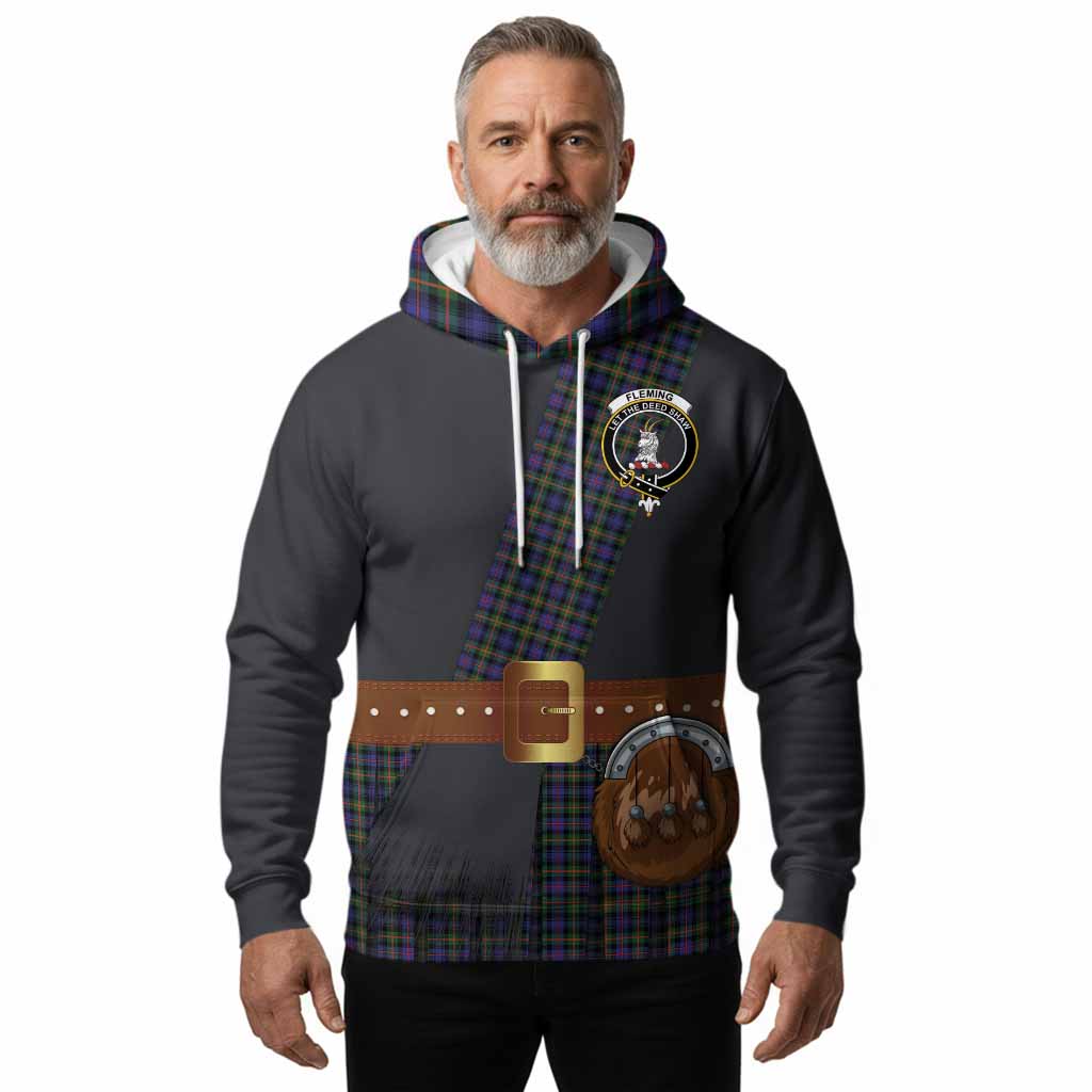 Fleming Tartan Crest Hoodie Kilt Costume Style