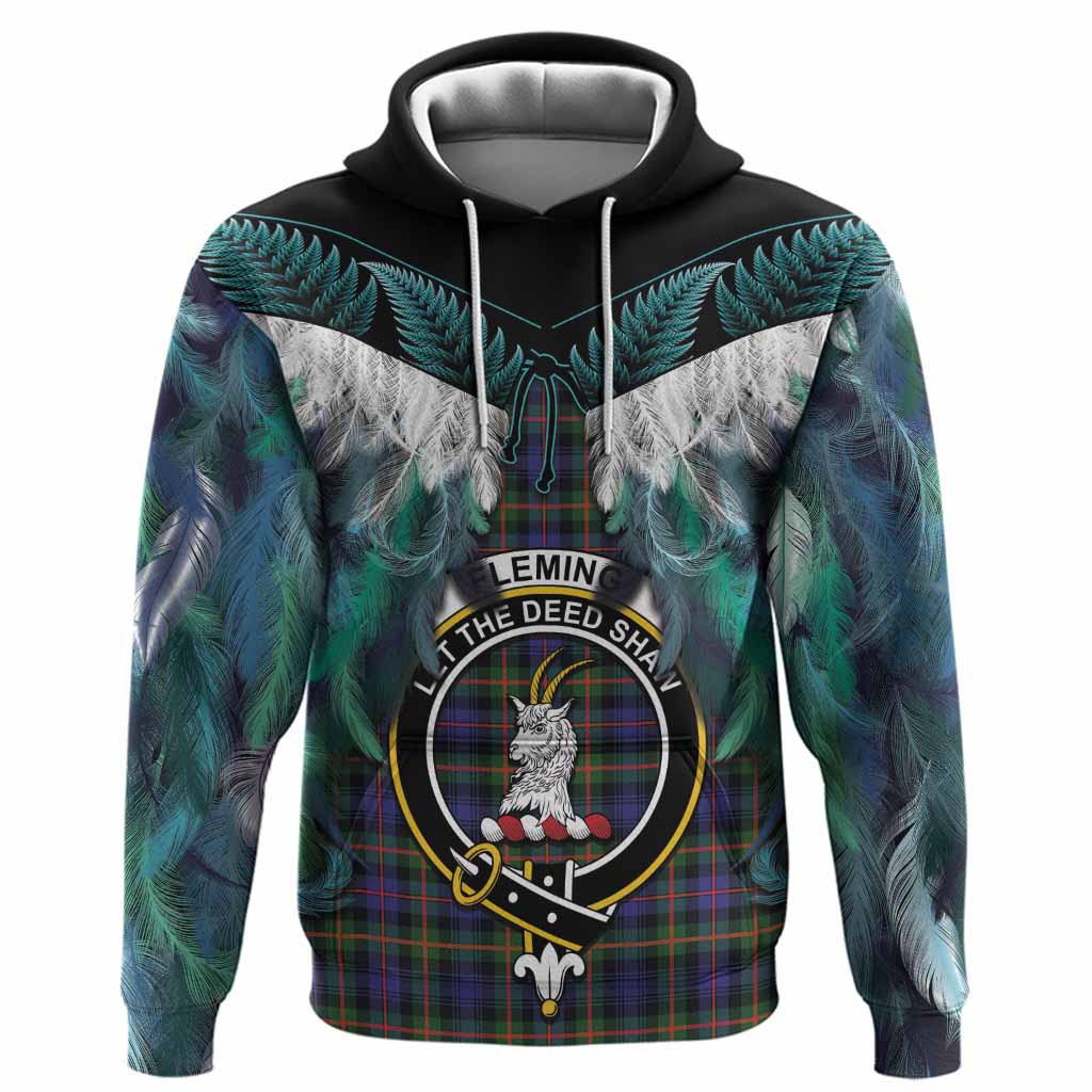 Fleming Tartan Crest Hoodie New Zealand Maori Korowai Cloak