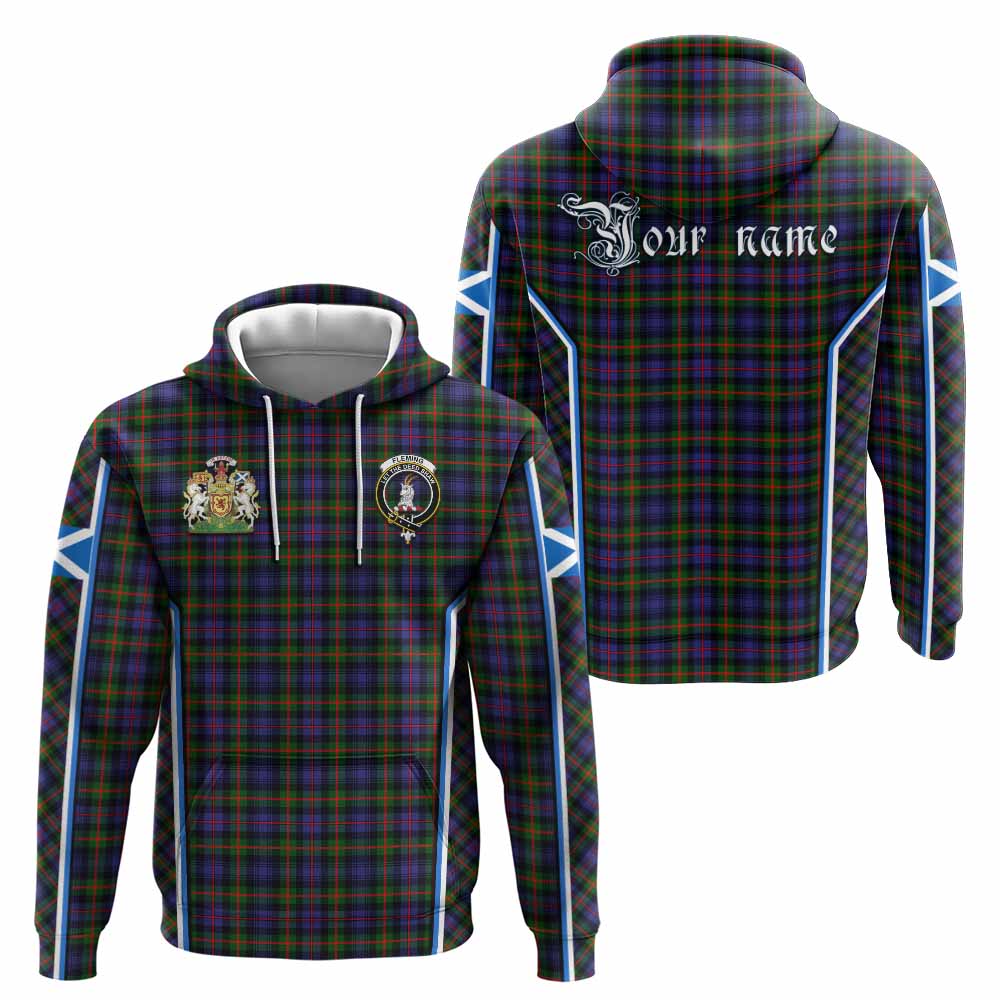 Fleming Tartan Crest Hoodie Scotland Coat of Arm Flag Style - Tartan Vibes Clothing