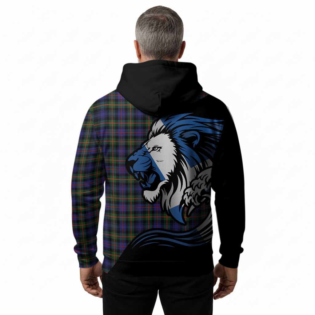 Fleming Tartan Crest Hoodie Scottish Golden Lions Wave Flow