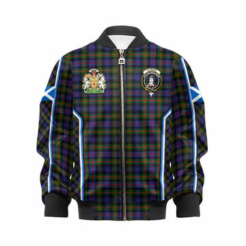 Fleming Tartan Crest Kid Bomber Jacket Scotland Coat of Arm Flag Style