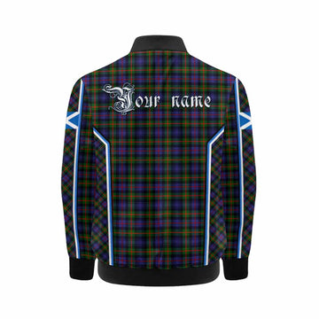 Fleming Tartan Crest Kid Bomber Jacket Scotland Coat of Arm Flag Style