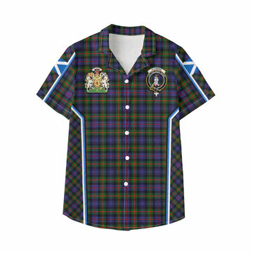 Fleming Tartan Crest Kid Hawaiian Shirt Scotland Coat of Arm Flag Style
