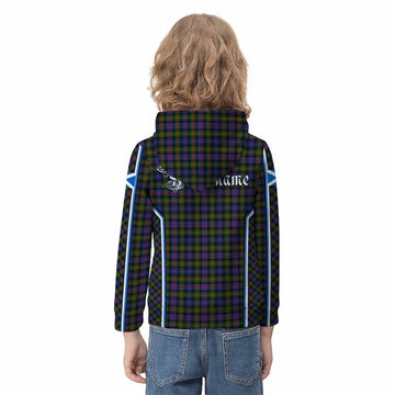 Fleming Tartan Crest Kid Hoodie Scotland Coat of Arm Flag Style