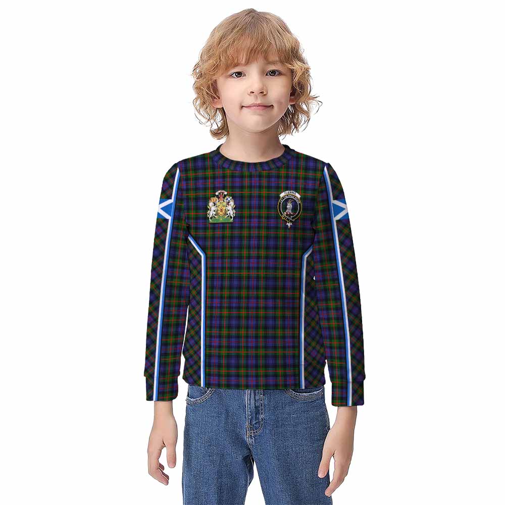 Fleming Tartan Crest Kid Knitted Sweatshirt Scotland Coat of Arm Flag Style - Tartan Vibes Clothing