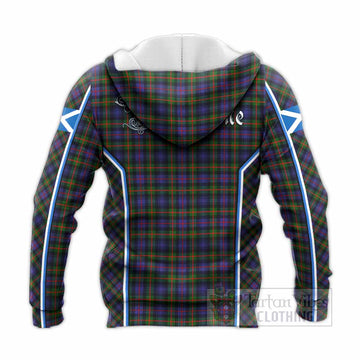Fleming Tartan Crest Knitted Hoodie Scotland Coat of Arm Flag Style