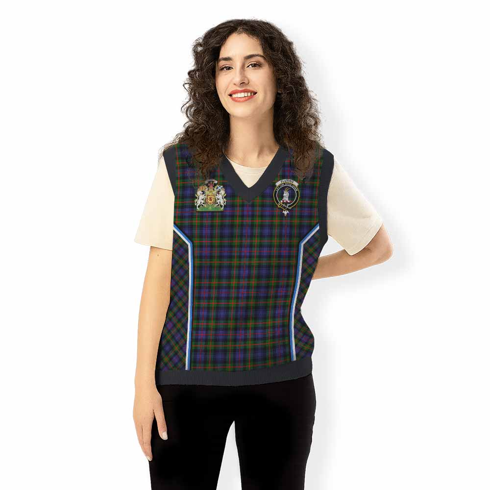 Fleming Tartan Crest Knitted V-Neck Vest Scotland Coat of Arm Flag Style - Tartan Vibes Clothing