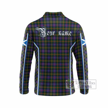 Fleming Tartan Crest Long Sleeve Polo Shirt Scotland Coat of Arm Flag Style