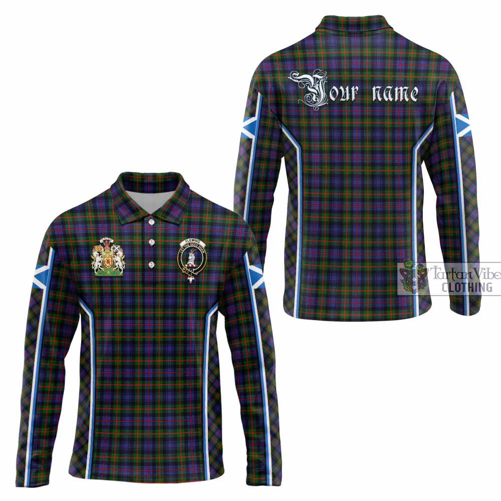 Fleming Tartan Crest Long Sleeve Polo Shirt Scotland Coat of Arm Flag Style - Tartan Vibes Clothing