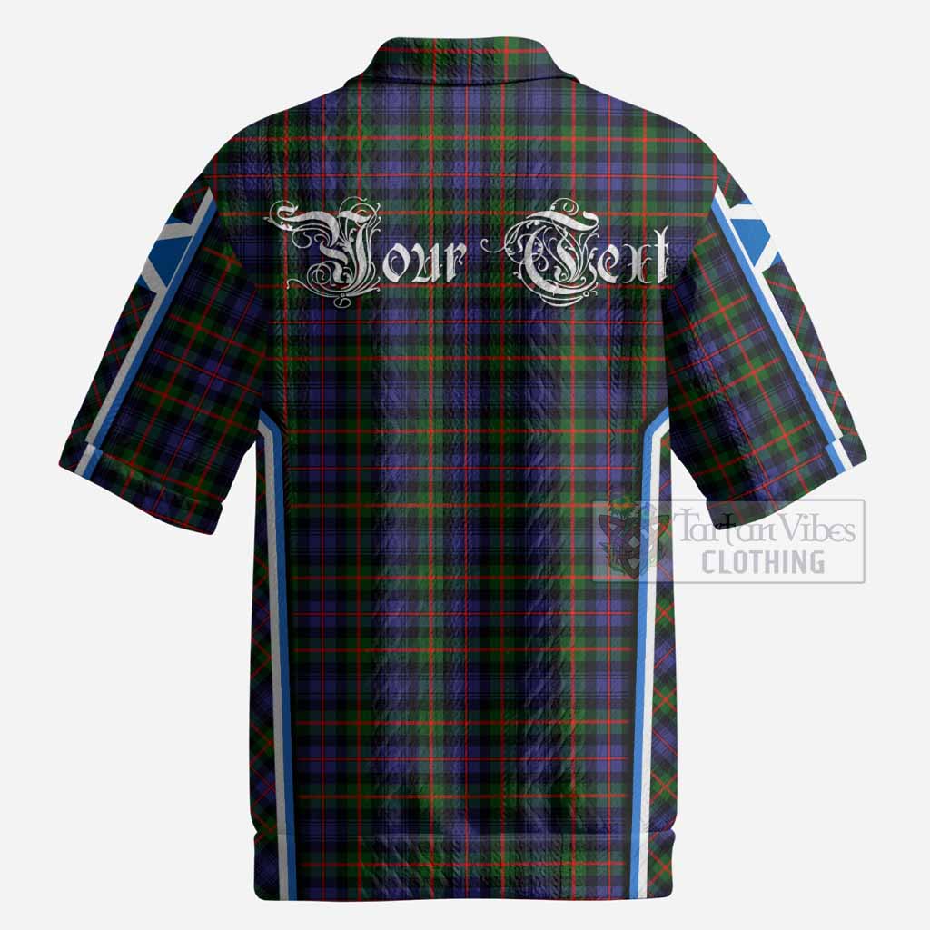 Fleming Tartan Crest Men’s Polo Sweater Top Scotland Coat of Arm Flag Style