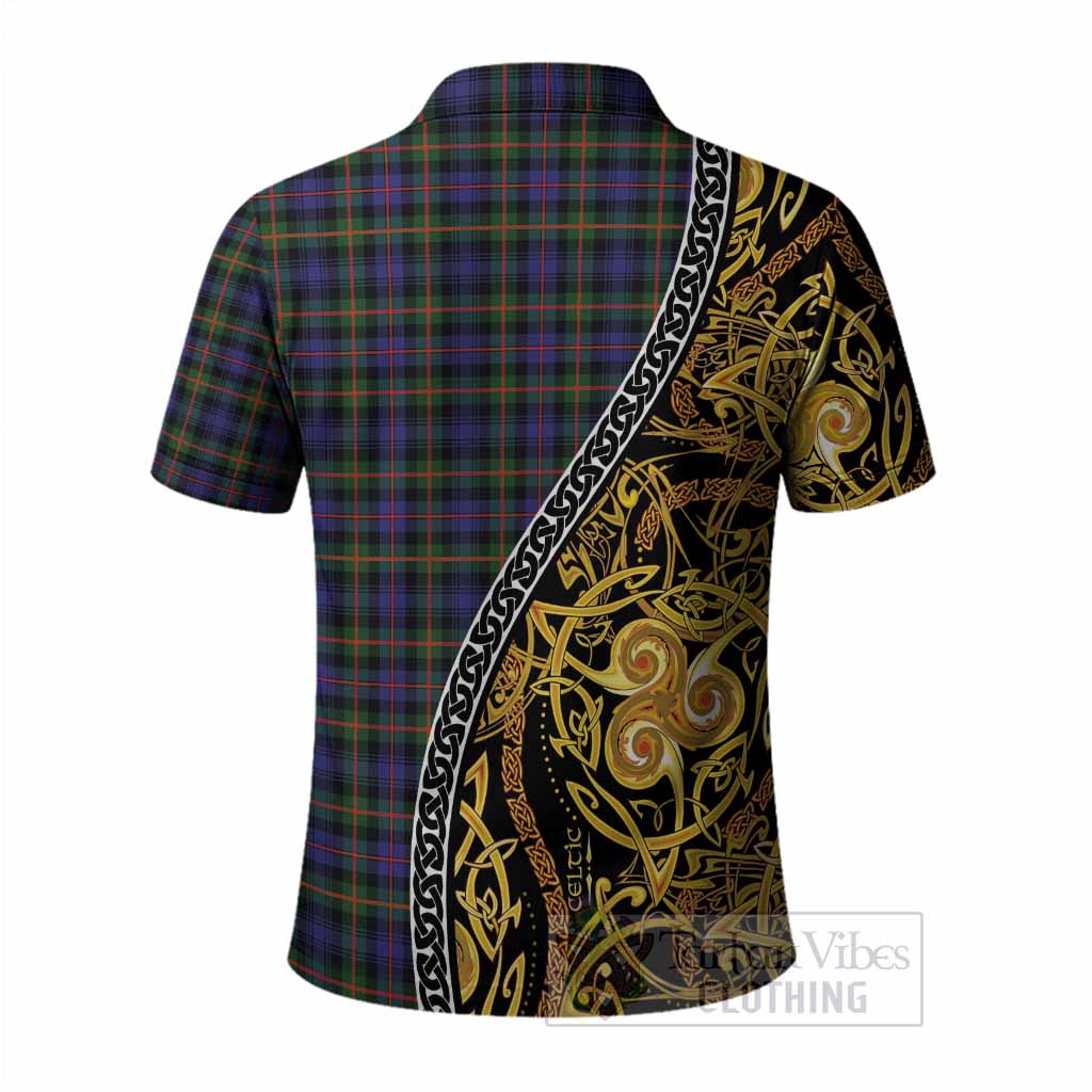 Fleming Tartan Crest Polo Shirt Celtic Knot and Triple Trickle Spiral Symbols