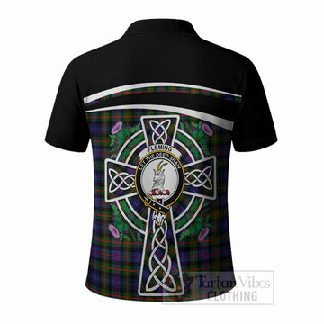 Fleming Tartan Crest Polo Shirt Scottish Thistle Celtic Cross Alba Gu Brath
