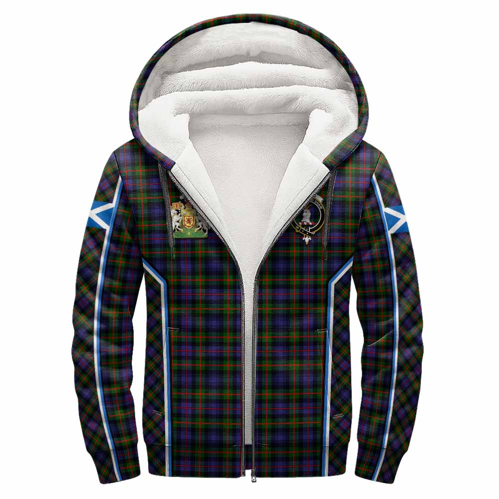 Fleming Tartan Crest Sherpa Hoodie Scotland Coat of Arm Flag Style - Tartan Vibes Clothing