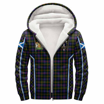 Fleming Tartan Crest Sherpa Hoodie Scotland Coat of Arm Flag Style