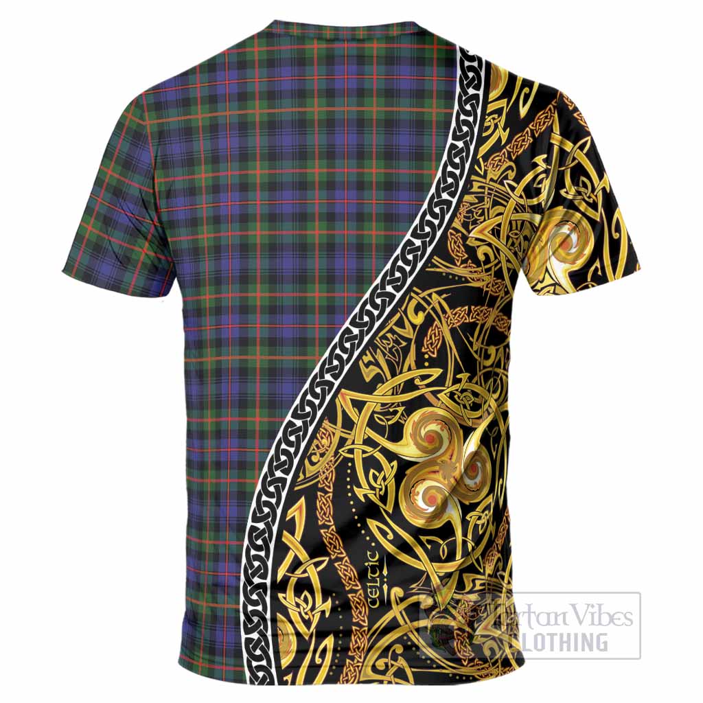 Fleming Tartan Crest T-Shirt Celtic Knot and Triple Trickle Spiral Symbols