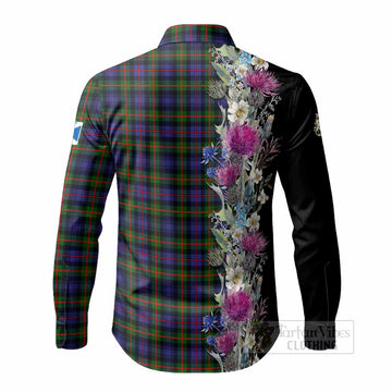 Fleming Tartan Crest Thistle Floral Long Sleeve Button Shirts - Tartan Vibes Clothing