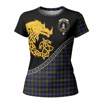 Fleming Tartan Crest Women T shirt Legendary Dragon Knot Half Style