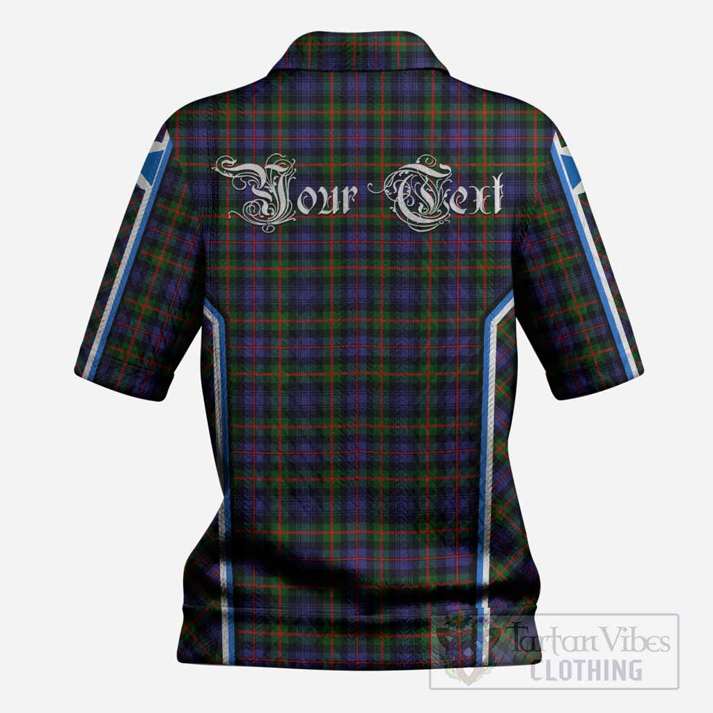 Fleming Tartan Crest Women’s Polo Sweater Top Scotland Coat of Arm Flag Style
