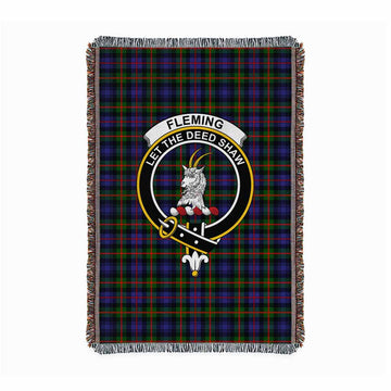 Fleming Tartan Crest Woven Blanket S 43 x 67 inches 110 x 170cm - Tartan Vibes Clothing