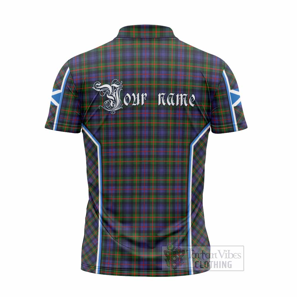 Fleming Tartan Crest Zipper Polo Shirt Scotland Coat of Arm Flag Style - Tartan Vibes Clothing