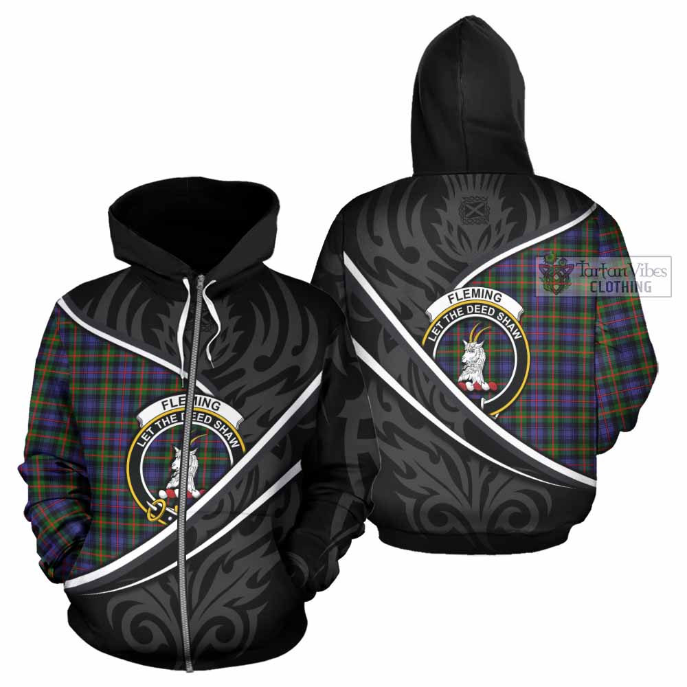 Fleming Tartan Family Crest Hoodie Celtic Scottish Thistle Floral - Tartan Vibes Clothing