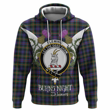 Fleming Tartan Family Crest Hoodie Scottish Burns Night Thistle Floral
