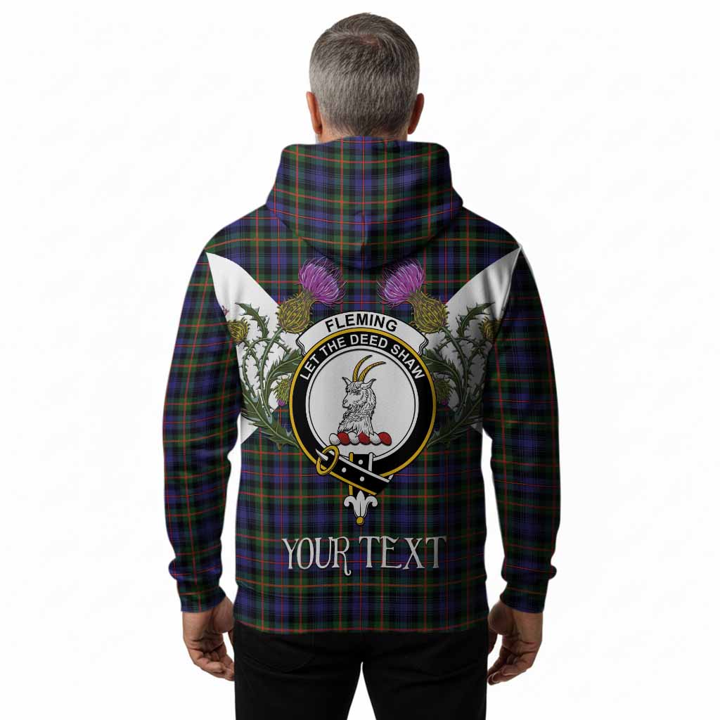 Fleming Tartan Family Crest Hoodie Scottish Burns Night Thistle Floral