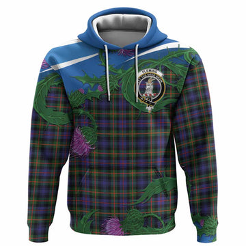 Fleming Tartan Family Crest Hoodie Thistle in Minimalism