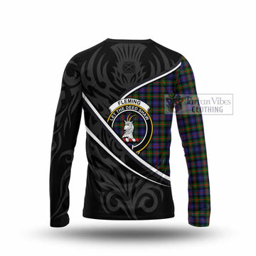 Fleming Tartan Family Crest Long Sleeve T-Shirt Celtic Scottish Thistle Floral - Tartan Vibes Clothing