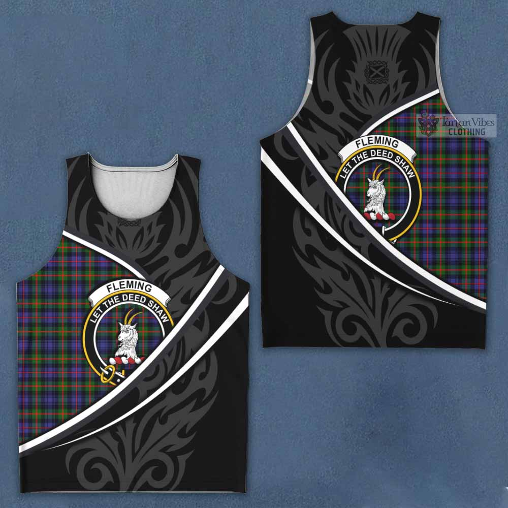 Fleming Tartan Family Crest Men Tank Top Celtic Scottish Thistle Floral - Tartan Vibes Clothing