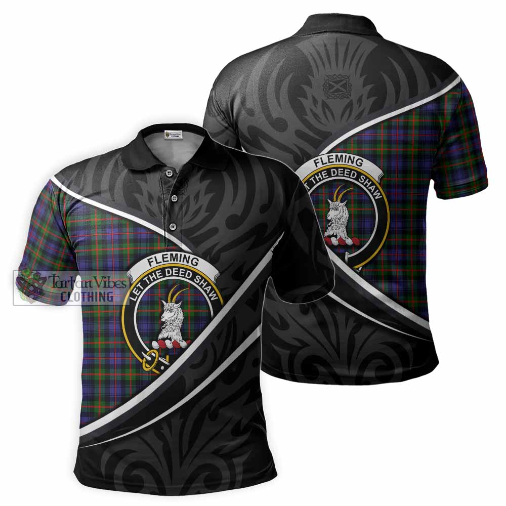 Fleming Tartan Family Crest Polo Shirt Celtic Scottish Thistle Floral - Tartan Vibes Clothing