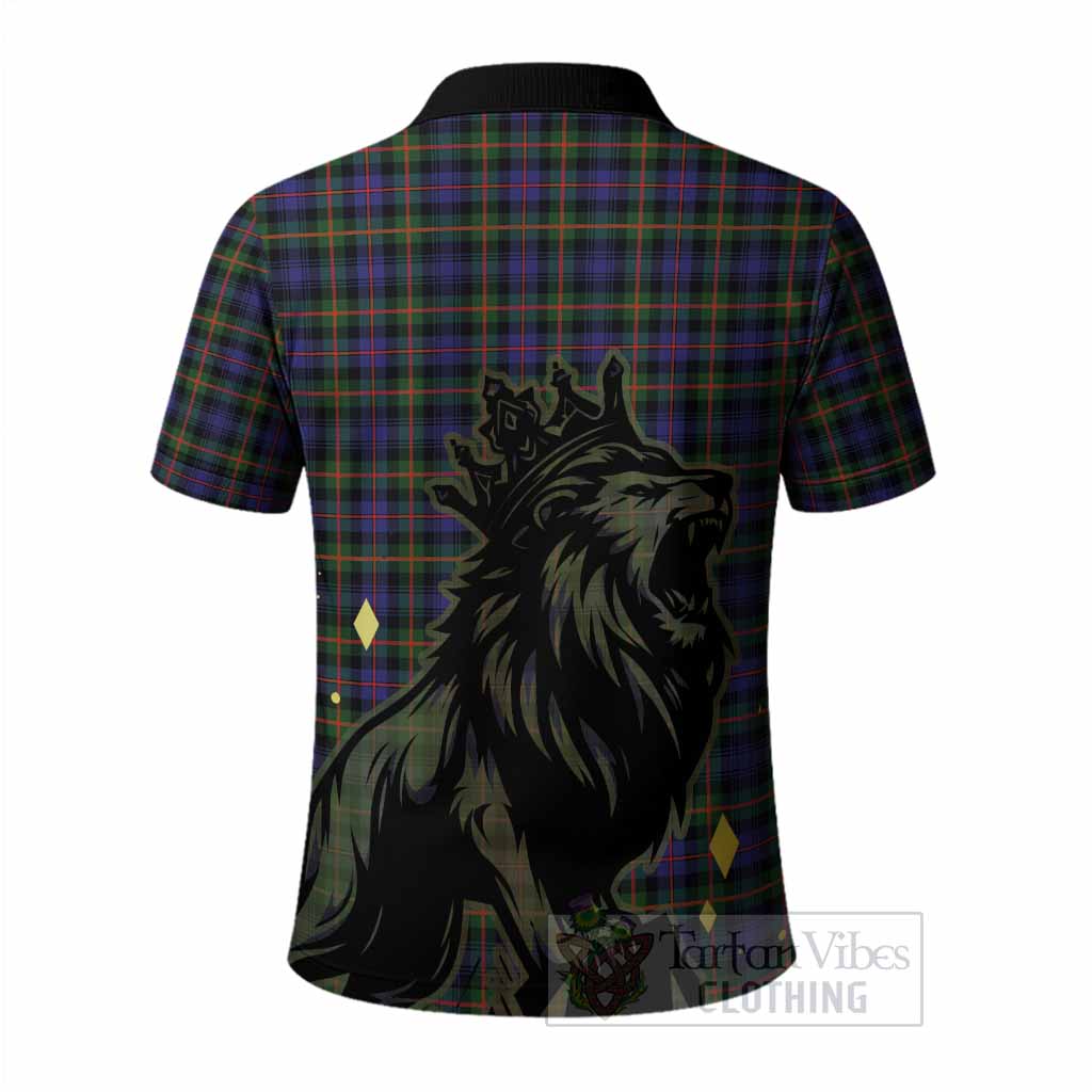 Fleming Tartan Family Crest Polo Shirt Crowned Lion Roaring