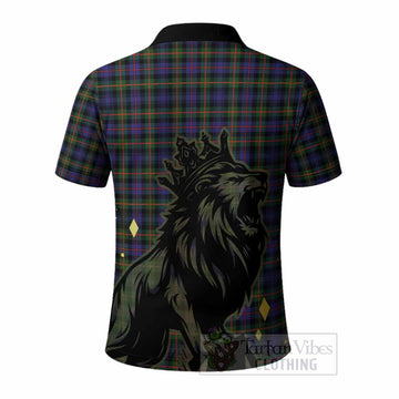 Fleming Tartan Family Crest Polo Shirt Crowned Lion Roaring