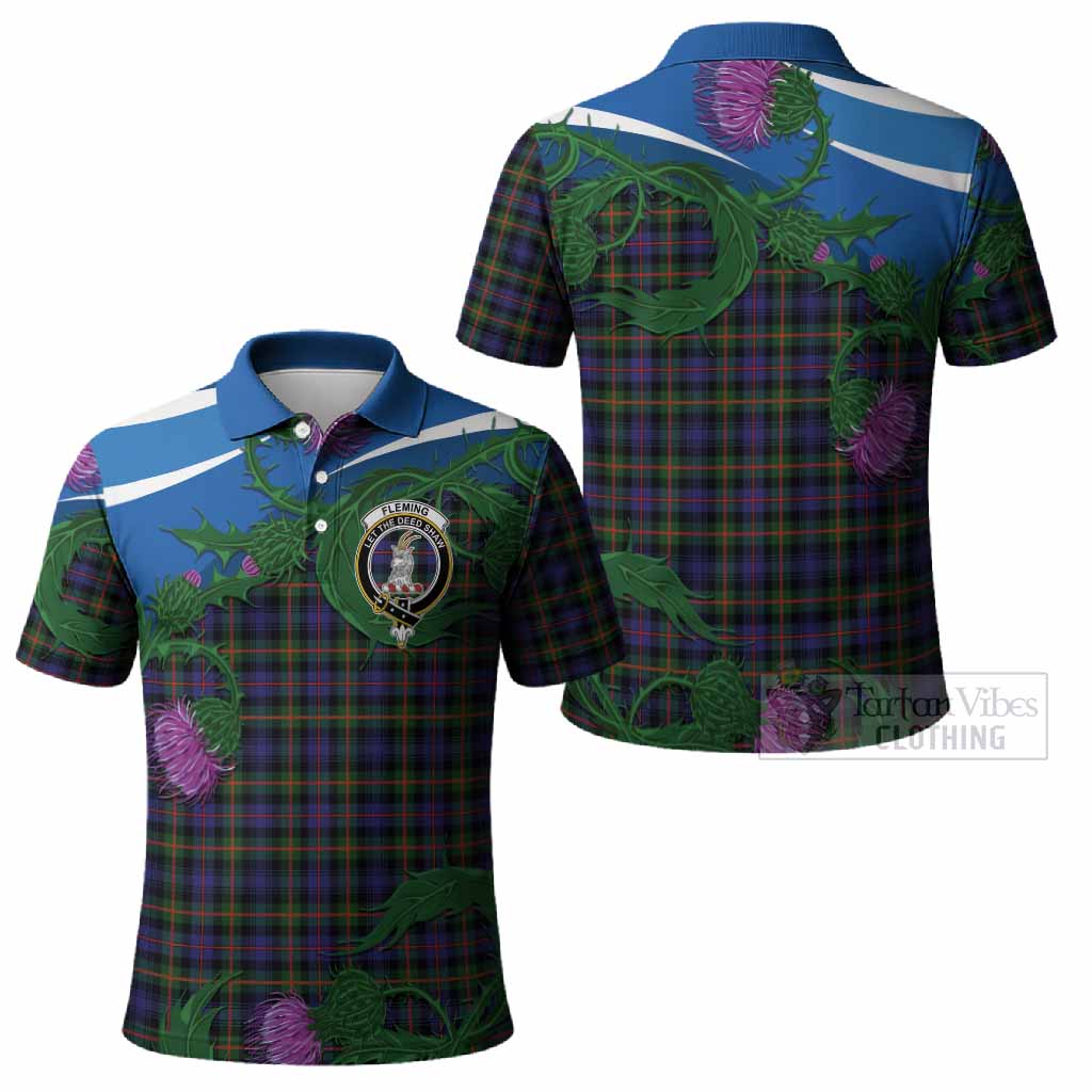 Fleming Tartan Family Crest Polo Shirt Thistle in Minimalism
