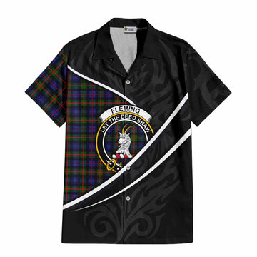 Fleming Tartan Family Crest Hawaiian Shirt Celtic Scottish Thistle Floral