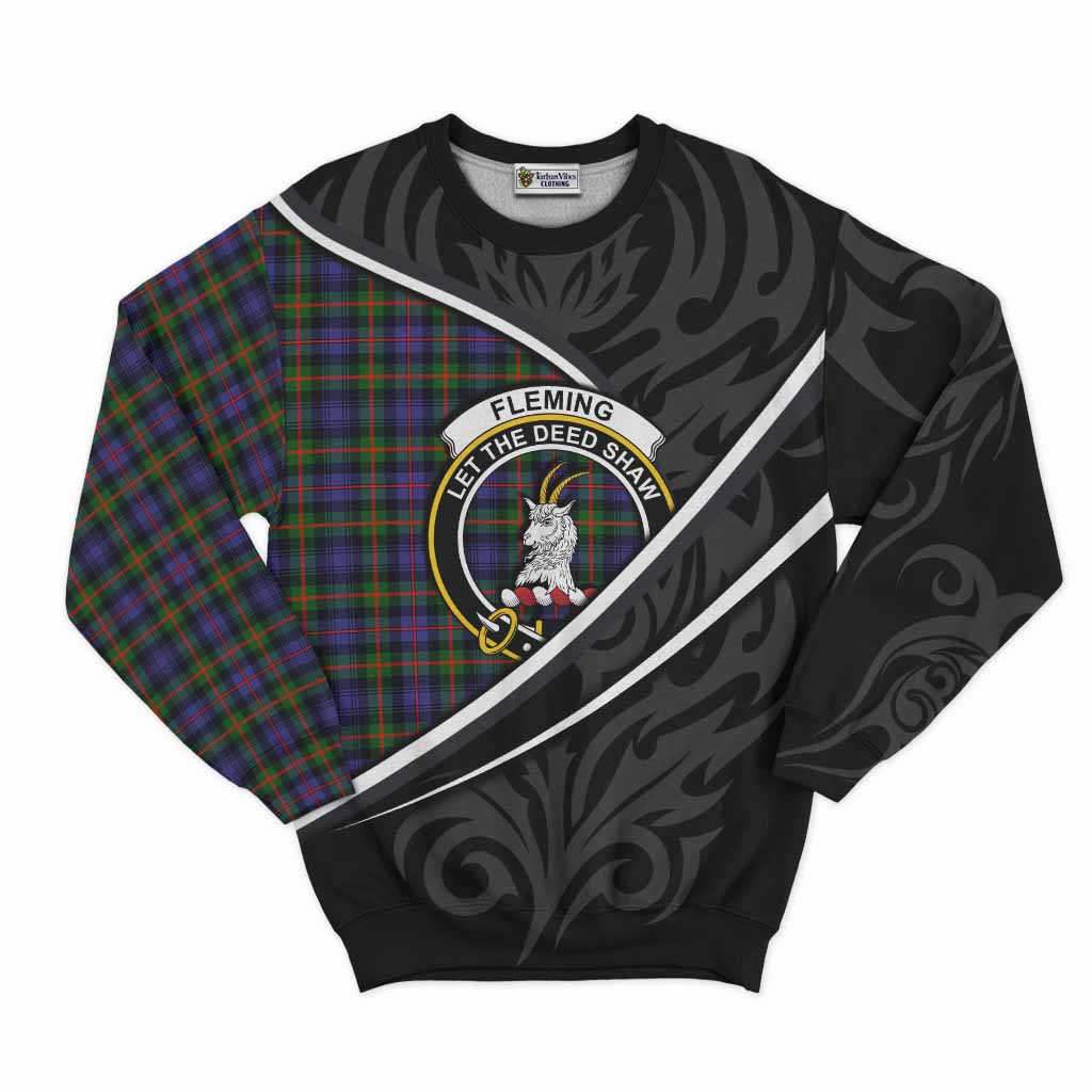 Fleming Tartan Family Crest Sweatshirt Celtic Scottish Thistle Floral - Tartan Vibes Clothing