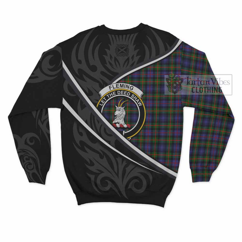 Fleming Tartan Family Crest Sweatshirt Celtic Scottish Thistle Floral - Tartan Vibes Clothing