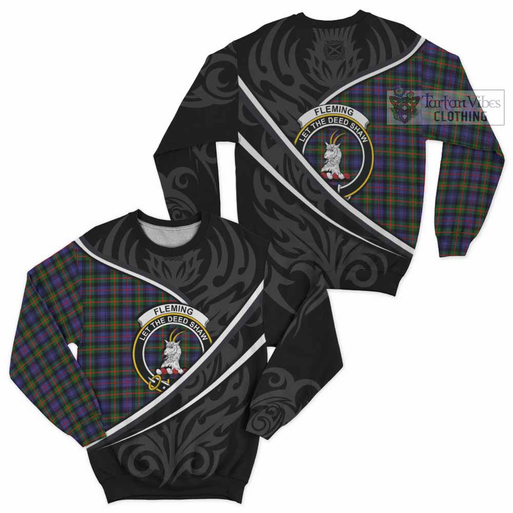 Fleming Tartan Family Crest Sweatshirt Celtic Scottish Thistle Floral - Tartan Vibes Clothing