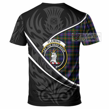 Fleming Tartan Family Crest T-shirt Celtic Scottish Thistle Floral - Tartan Vibes Clothing
