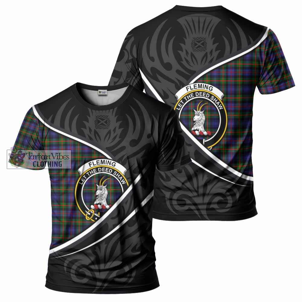 Fleming Tartan Family Crest T-shirt Celtic Scottish Thistle Floral - Tartan Vibes Clothing
