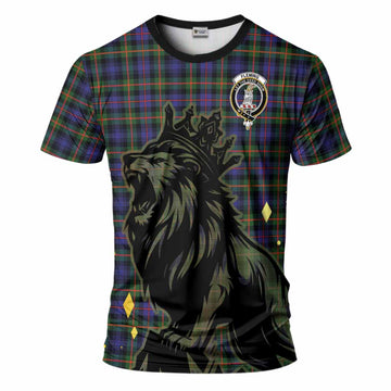 Fleming Tartan Family Crest T-Shirt Crowned Lion Roaring