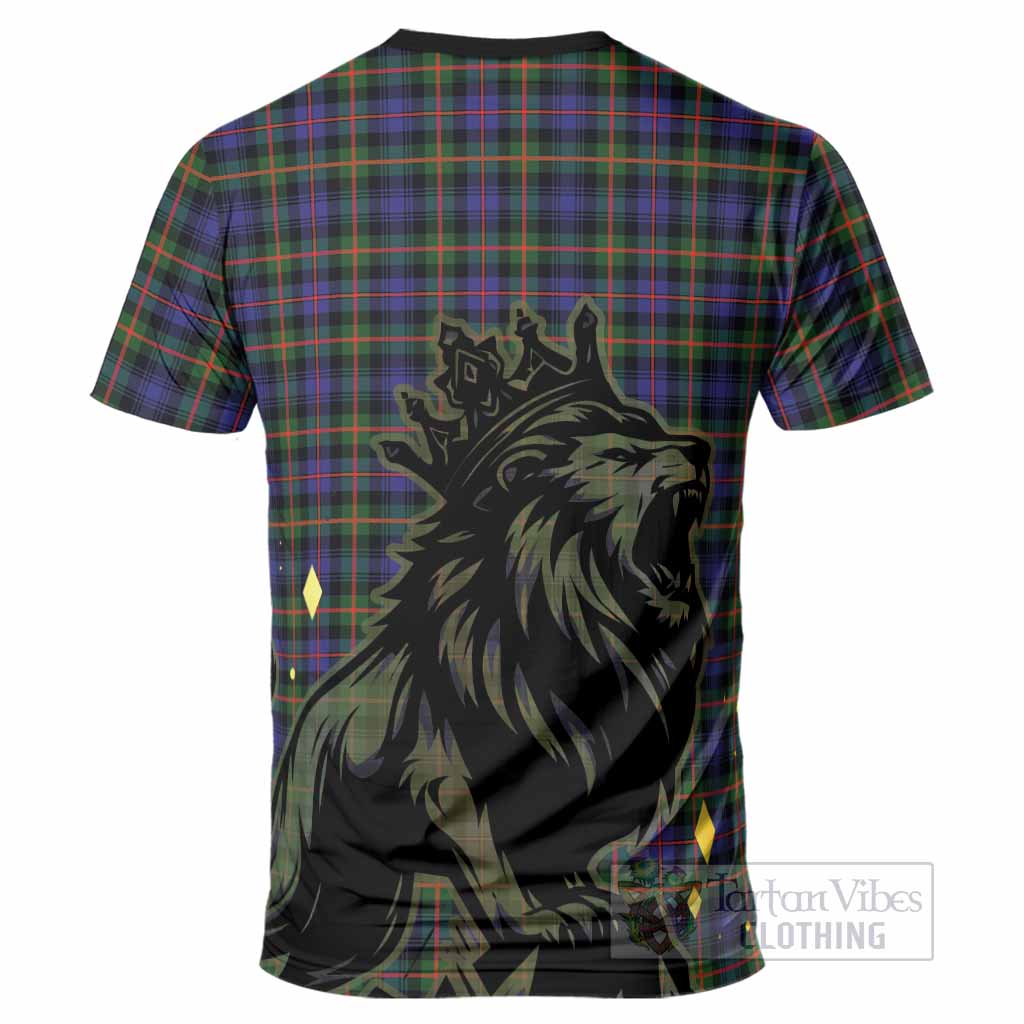 Fleming Tartan Family Crest T-Shirt Crowned Lion Roaring