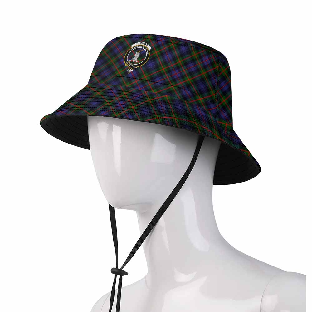 Fleming Tartan Fishing Hat with Family Crest