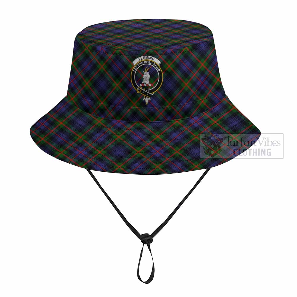 Fleming Tartan Fishing Hat with Family Crest