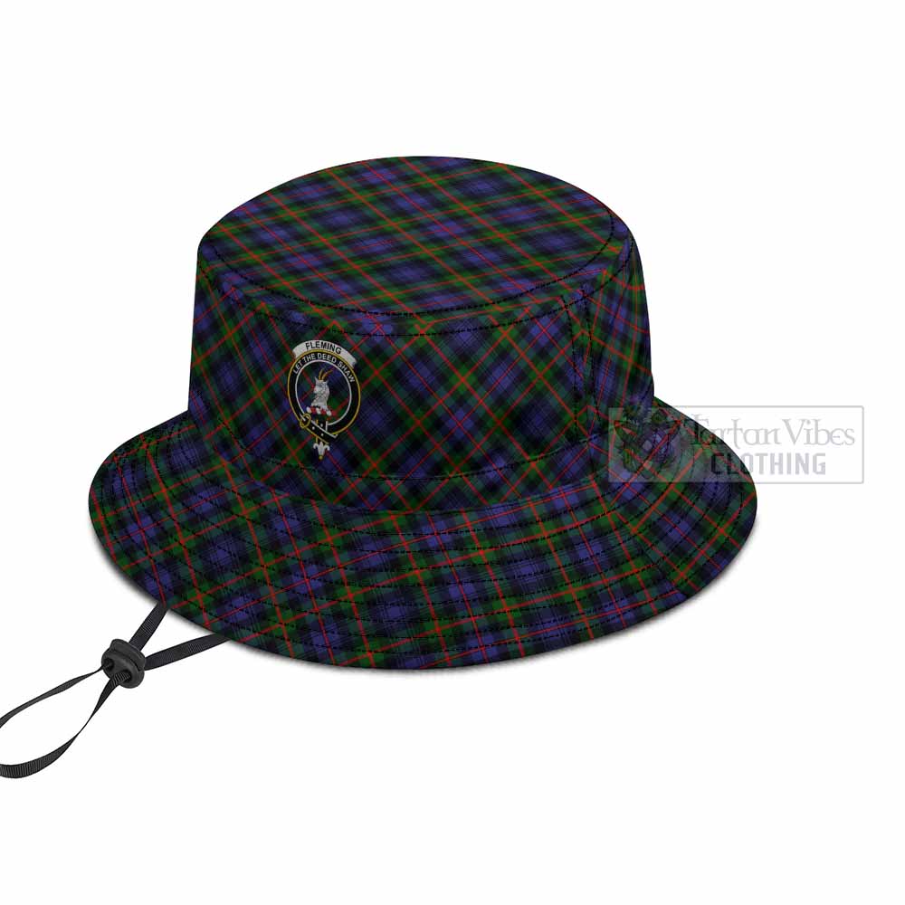 Fleming Tartan Fishing Hat with Family Crest