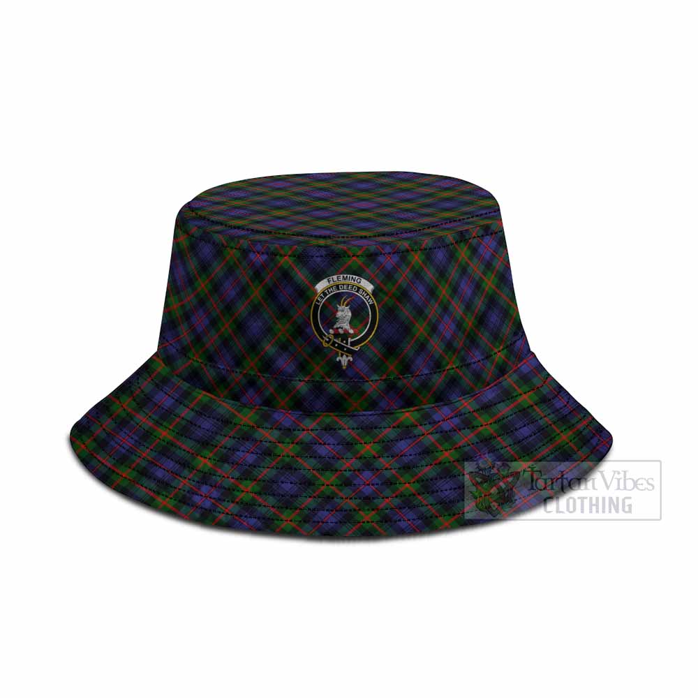 Fleming Tartan Fishing Hat with Family Crest