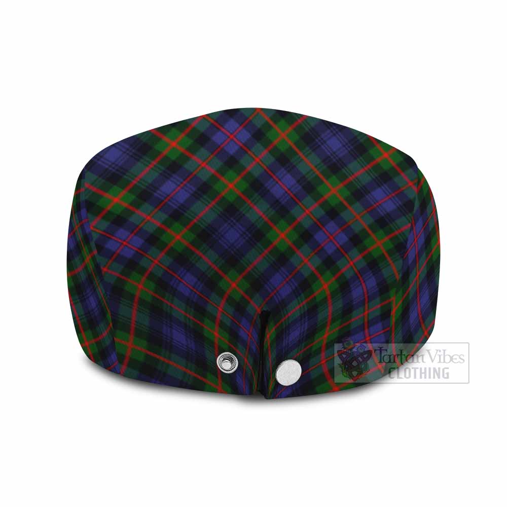 Fleming Tartan Flat Cap, Jeff Cap Cross Style with Family Crest - Tartan Vibes Clothing