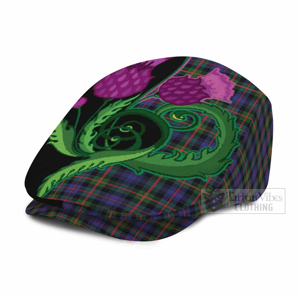 Fleming Tartan Flat Cap, Jeff Cap Traditional Scottish Thistle