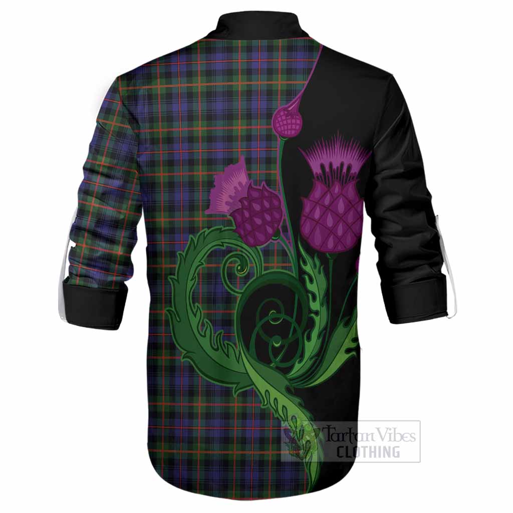 Fleming Tartan Ghillie Shirt Traditional Scottish Thistle